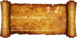 Kozelek Levente névjegykártya